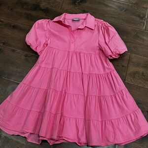Bluebell Collection Pink Tiered Casual Dress
